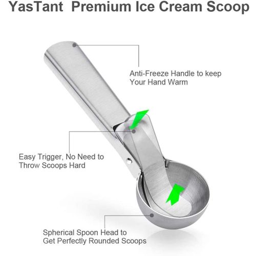 High-quality large ice cream scoops-stainless steel ice cream scoops are  easy to trigger and release. The ice cream scoop is equipped with a