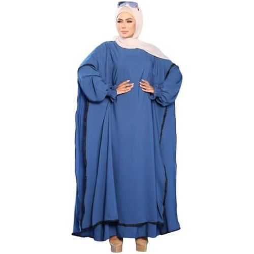 product_image_name-Generic-عباية الخامة كريب رويال مكون من 1 قطعة موديل 8191 , ازرق-1