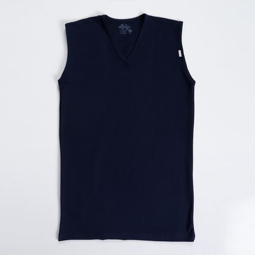 Buy Cottonil Navy Blue V Neck Slip On Cotton Tank Top in Egypt