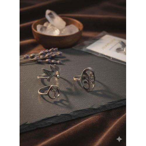 product_image_name-Generic-Silver Rings set - 5 PCS-1