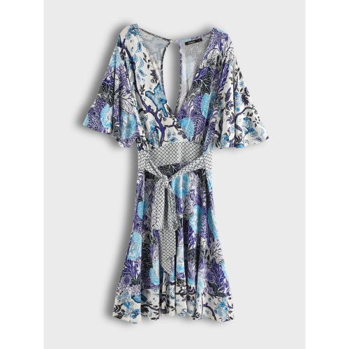 product_image_name-Desigual-فستان قصير بنصكم منقوش - متعدد الالوان-1