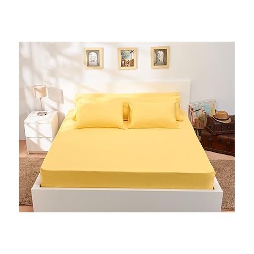 Buy L'Antique Fitted Bed Sheet –  Yellow in Egypt