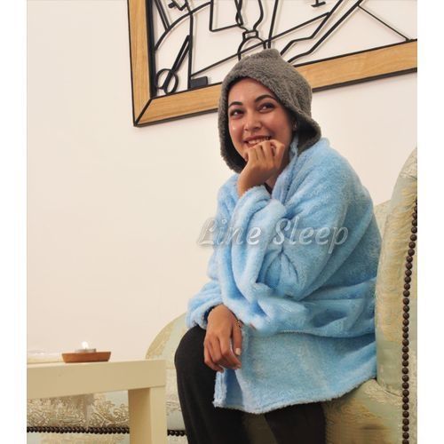Buy Line Sleep Wearable Fleece Set 2 Pieces, Light Blue * Gray in Egypt