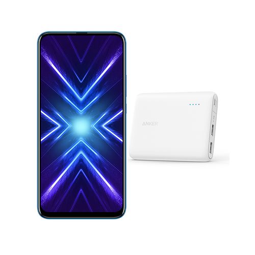 Honor 9X موبايل - 6.59 بوصة - 128 جيجا/ 6 جيجابايت - أزرق + باور بانكAnker PowerCore 10400 مللي أمبير