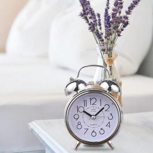 Cheap Classic Bell Mini Alarm Clock Quartz Movement Bedside Night Analog  Clock