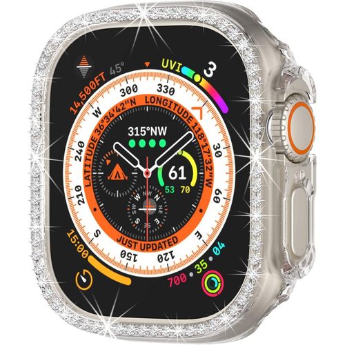 product_image_name-Generic-متوافق مع Apple Watch Ultra 2 / Apple Watch Ultra 49mm غطاء ألماسي لامع مع الإطار الواقي للنساء والفتيات غطاء إكسسوارات ساعة ذكية مرصع بالكريستال (شفاف)-6