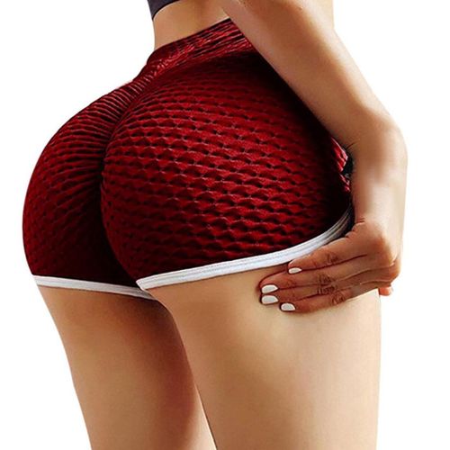 Generic Sexy Women's Texture Leggings Booty Yoga Pants High Waist Wine Red  XXL @ Best Price Online