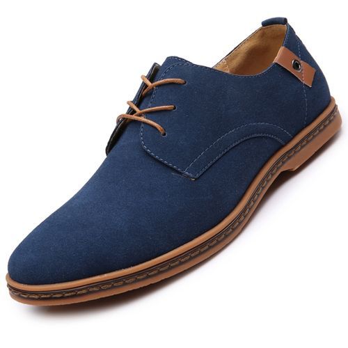 تسوق Blue Suede Leather Men Shoes Oxford Casual Classic Sneakers For Male  Formal Shoes Big Size 38-48 اونلاين | جوميا مصر