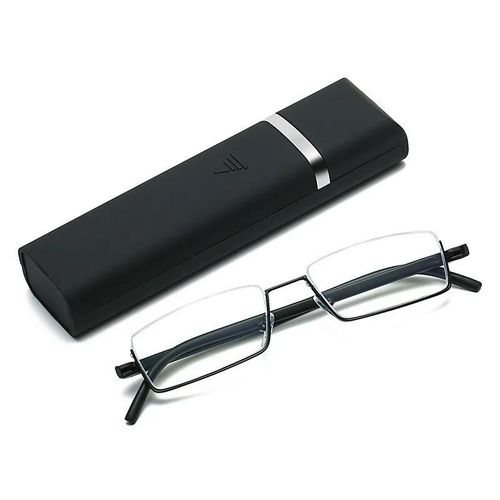 product_image_name-Generic-نظارات قراءة معدنية بنصف إطار للجنسين مقاس +1.00 مقاومة للضوء الأزرق مصممة للراحة والأناقة، مصممة بشكل عصري يناسب معظم أشكال الوجه، مع عدسات عالية الوضوح تساعد على تقليل إجهاد العين-1