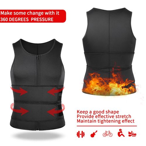 Generic Men Sauna Suit Sweat Vest Waist Trainer Body Shaper Tank