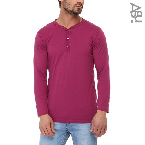 Buy AGU Henley T-Shirt -Dark Magenta in Egypt