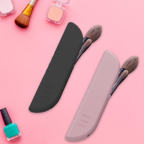 Generic 2Pcs Silicone Makeup Brush Holder Sleek Travel Brushes