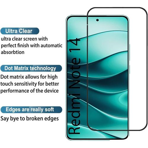 product_image_name-Generic-واقي شاشة زجاجي مقوى بتغطية كاملة مع صلابة 9H، مقاوم لبصمات الأصابع والخدوش، شفاف وعالي الوضوح HD لهاتف Xiaomi Redmi Note 14 شبكة 5G-5
