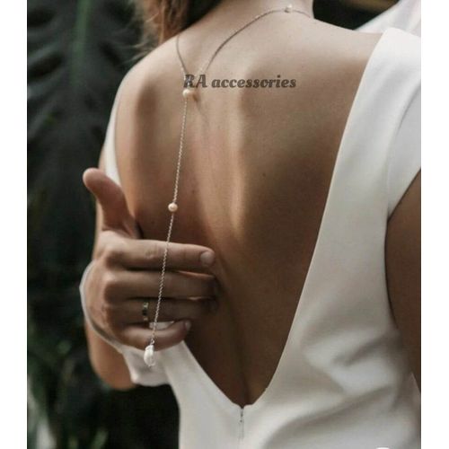 product_image_name-RA accessories-سلسلة ظهر حريمي شيك جدا لولي (لؤلؤ) اوف وايت مع سلسلة فضى-1
