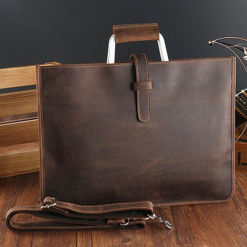 KomalC 18 Inch Leather briefcases /Laptop Messenger Bags for Men and Women Best  Office School College Satchel Bag (Tan with Trolley Strap) - Walmart.com