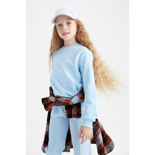 product_image_name-Defacto-Girl Crew Neck Regular Fit Sweat Shirt - Blue-1