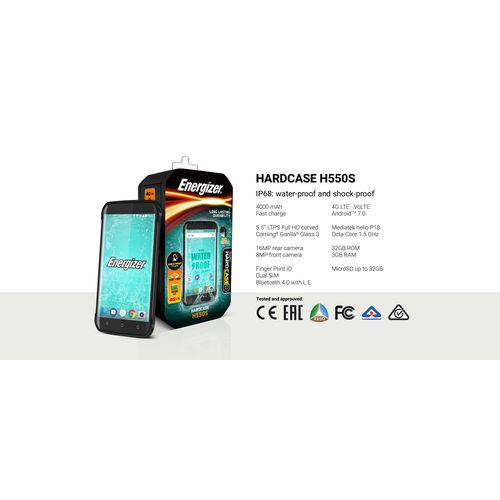 Energizer H550S موبايل - 5.5 بوصة ثنائي الشريحة - أسود