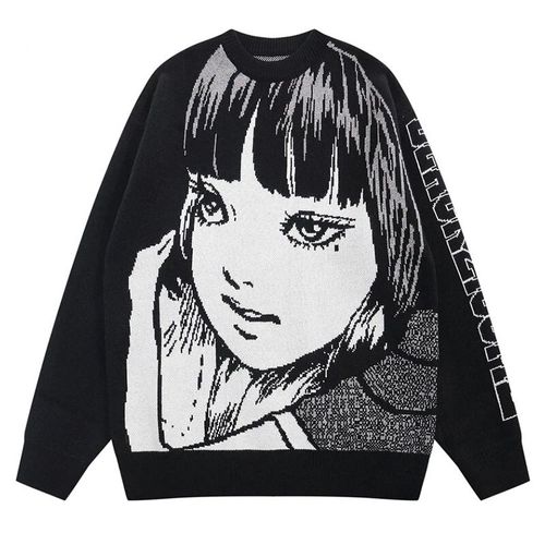Harajuku Vintage Retro Cartoon Anime Knitted Sweater Unisex  Etsy UK
