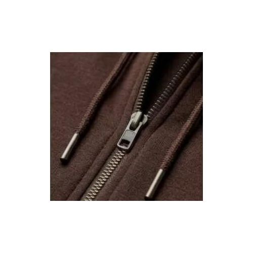 Generic سويت شيرت بني بسحاب - 100% قطن - قصة عادية - image 4