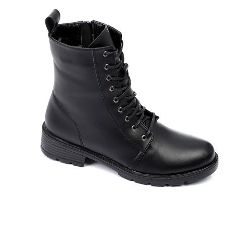 Buy xo style Leather Ankle Boot - Black in Egypt
