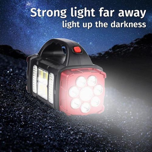 product_image_name-Generic-كشاف يدوي قابل لاعادة الشحن، إضاءة LED عالية السطوع، ألواح شمسية 4 إضاءة و8 أوضاع ضوء كشاف محمول باليد مقاوم للماء بدرجة IPX4 لأعطال الطاقة المنزلية والأماكن الخارجية والتخييم والتنزه والطوارئ-1