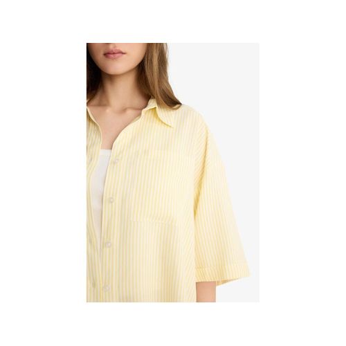 product_image_name-Defacto-Woman Shirt Neck Oversize Fit Short Sleeve Shirt - Yellow-2