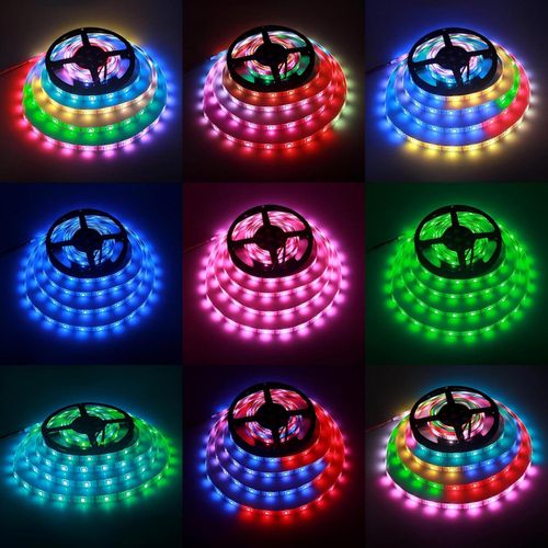 product_image_name-Generic-شريط إضاءة LED - شريط LED بطول 5 أمتار مع جهاز تحكم عن بُعد بـ 16 لونًا مصمم للتركيب السهل بشريط لاصق مزدوج الوجه ويعمل بالكهرباء لتأثيرات إضاءة مخصصة.-4