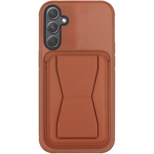 product_image_name-Generic-Leather Wallet Case with Card Holder Stand With TPU Frame For Samsung Galaxy S23 Plus - Brown-1