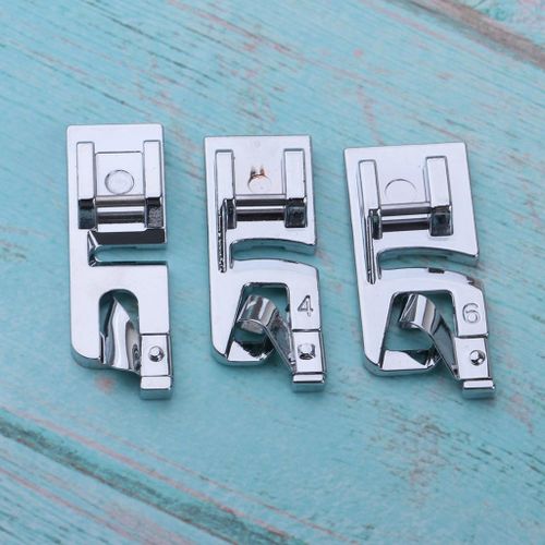 3mm, 4mm 6mm Narrow Rolled Hem Presser Foot Set for Sewing Machine