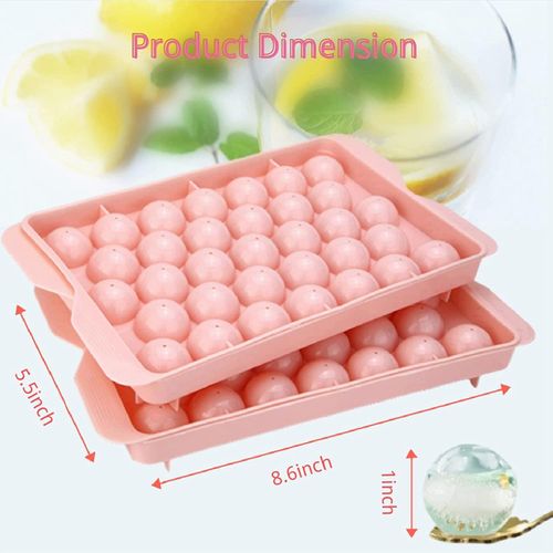 Generic Mini Ball Ice Cube Mold with Lid - Easy to Release Small Ice Ball  Maker Mold for Freezer Durable Ice Cube Tray Pink @ Best Price Online