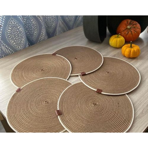 product_image_name-BASKET-Woven Round Placemat, 35cm Diameter, Natural Beige can be used in Kitchen, living room, dining room, indoor & outdoor.-3