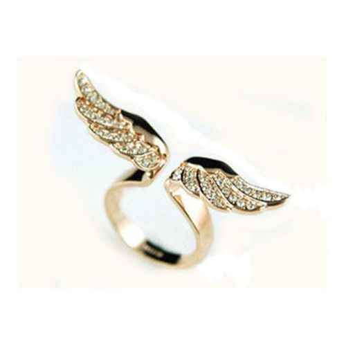 Buy Adjustable Angel Wings Ring Micro Pave Zircon Gold-color Rings For Women Fashion Jewelry Female GiftsAdjustable angel wings ring Micro pave zircon gold-color rings for women fashion jewelry female gifts in Egypt