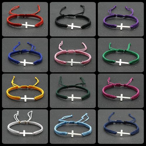 Evil Eye String Bracelet UV glow Braided Rope Charm bracelets Stainles