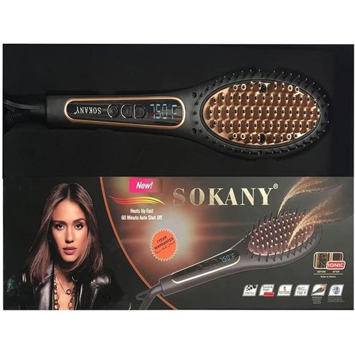 product_image_name-Sokany-750 f LCD Hair Straightener Ionic Thermal Brush, Black-1