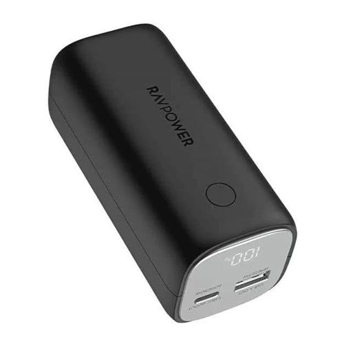product_image_name-General-راڤ باور PB208 باور بنك ميني 3 منافذ 10000 مللى أمبير 30 وات شحن سريع - أسود-1