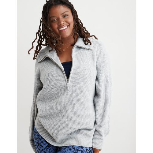 Aerie Cozyup Waffle Quarter Zip Sweater. @ Best Price Online