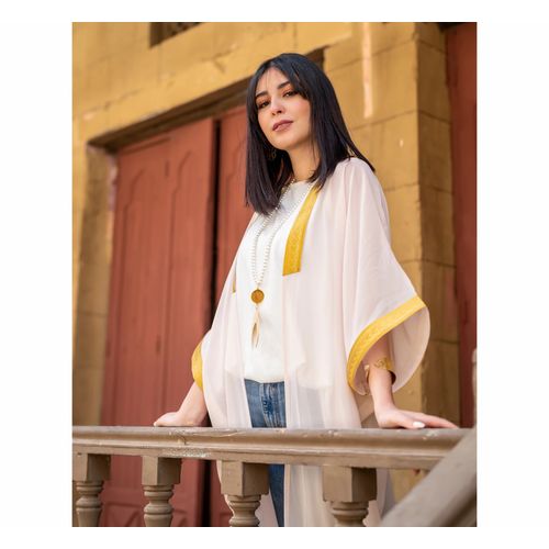 White discount kaftan abaya
