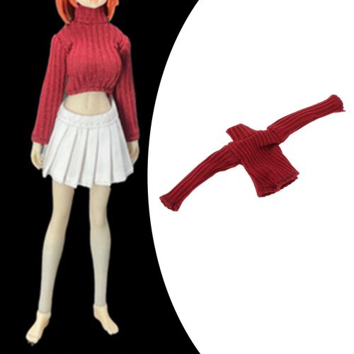 Generic 1/12 Female Figure Doll Clothes Uniform For 6'' Action Red Sweater  @ Best Price Online