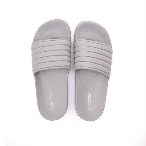 Activ Open Toe Shape Puffy Slides - Grey