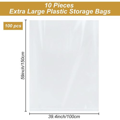 product_image_name-Generic-اكياس تخزين بلاستيكية شفافة كبيرة جدا 10 قطع مقاس 100في 150 سم الحجم للامتعة وشنطة السفر والاثاث واللحاف والكرسي ودراجة الاطفال والالعاب المخملية حماية الامتعة من الخدش اثناء السفر-3
