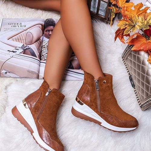 Fashion Women Platform Waterproof Boots brown Best Price Online