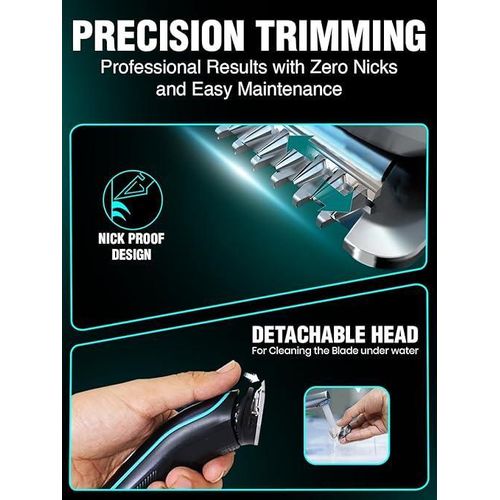 product_image_name-Generic-VGR Professional Cordless Rechargeable Beard Trimmer with Guide Brush for Men, Black, V-055-4