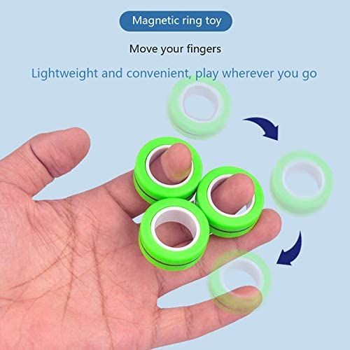 Buy Finger Magnetic Ring - Fingears Magnetic-Hand Spinners Magic Toy Finger Toy  3Pcs (Green) in Egypt