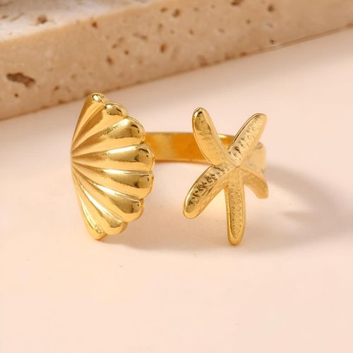 product_image_name-Generic-خاتم نجم البحر - خاتم مفتوح أنيق مستوحى من الشاطئ يتميز بتصميم مذهل لنجم البحر الذهبي، مثالي لجماليات الصيف ومحبي المحيط.-8