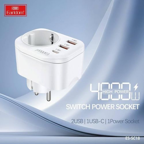 product_image_name-Earldom-ES-SC18 High-Power Switch Socket with USB & USB-C – Mini Minimalist Design-2