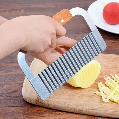 Wooden Potato Grid Slicer Vegetable Grater Corrugated Net Chopper