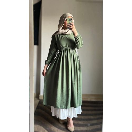 lace short sleeve dress Dark Green Sleeves V-Neck Mother Of The Bride Exquisite Chiffon Summer Beach and a flattering ruffle Slvls Charlie Waist Size:40