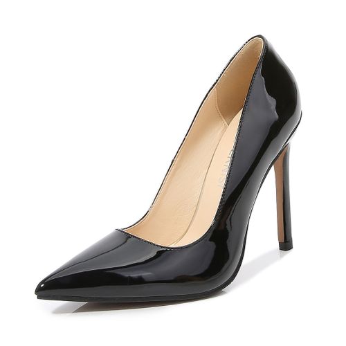 Fashion Black Plus Big Size 44 45 46 Heels Women Pointed Toe Pumps Patent Leather Dress Red 11CM High Heels Boat Shoes Shadow Wedding Shoes DON Best Price Online Jumia Egypt