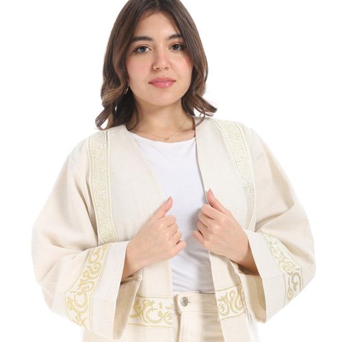 product_image_name-Menta By Coctail-قفطان طويل مطرز - 1436 - بيج-4