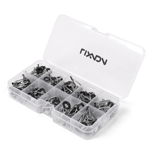 Generic 80Pcs Fishing Rod Guide Tip Repair Kit Set DIY Eye Rings